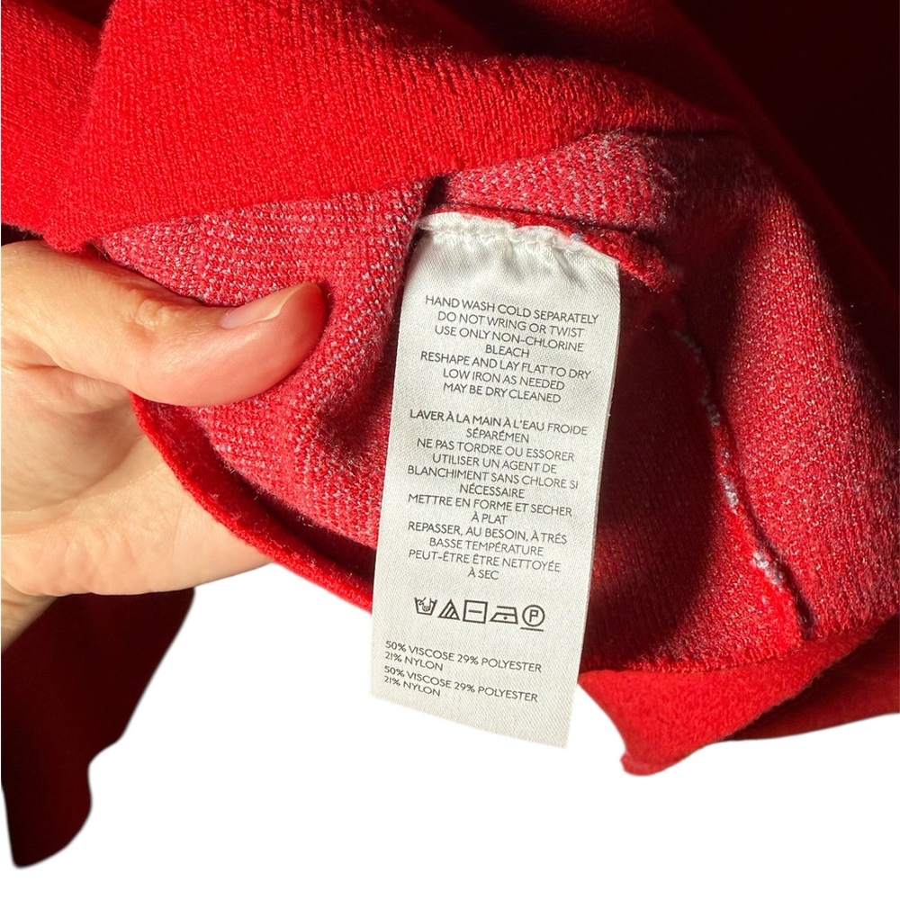 Maeve by Anthropologie Carys Je T’aime Mock Neck Sweater Red EUC - Picture 5 of 7